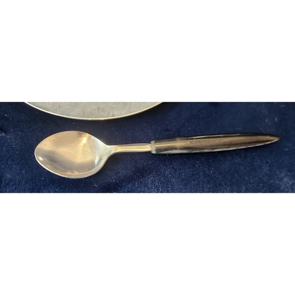 Bodum Glass Espresso Cup Set 6 Cups Steel Saucers and Spoons Portugal Modernist - Picture 6 of 8